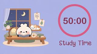 2 Hour Pomodoro 50/10 | Study With Pomi ✨ Night Piano for Study & Focus