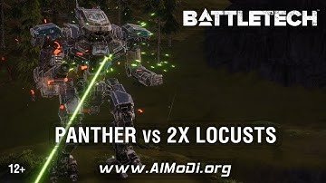 BattleTech gameplay. BattleTech arena: Panther vs Locust 2x. BattleTech duels light mechs. AlMoDi