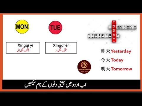 Days of the Week in Mandarin Chinese with Urdu instructions | Beginner ...
