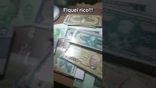 Achei um bolo de notas antigas. Fiquei rico! #numismatica #cédulas #dinheiro