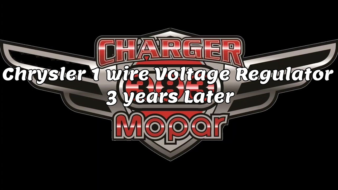 Chrysler 1 wire Voltage Regulator 3 years Later YouTube