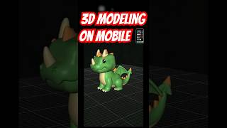 I made a 3D baby dragon on my phone 🐉 (Shapeyard) #shorts #3dmodeling #3d #3dart