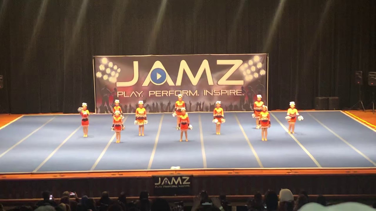 Jamz MBYFL Cheerleading competition, Gonzales Knights Jr PeeWees - YouTube
