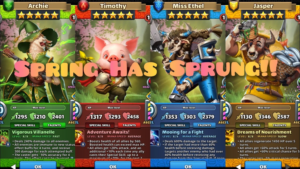 Empires & Puzzles Timothy Miss Ethel & Costumes for Jasper and Archie can Springvale make us