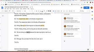 Common Sentence Errors   Self editing   Level 1