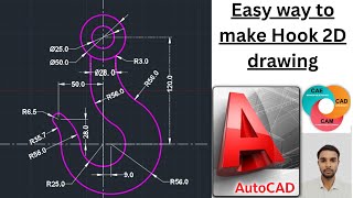Hook 2D drawing #autocad #autocad2d #viral #cad