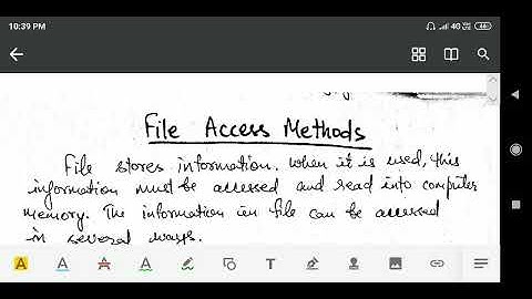 Operating System:File AccessMethods, Sequential Access, Direct Access