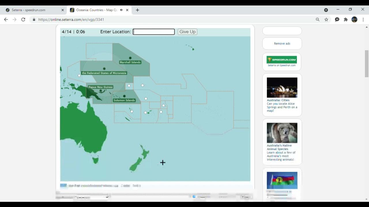 Seterra Oceania: Countries | 0:13 | Type (easy) - YouTube