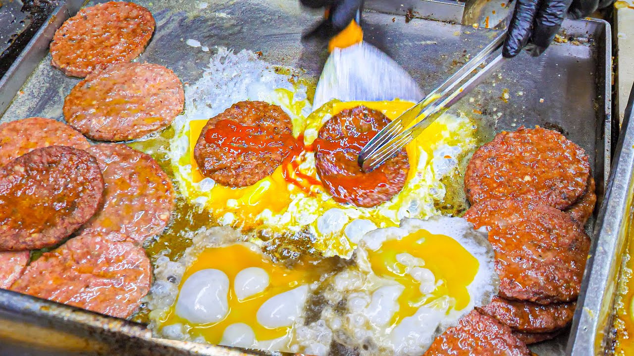 Most EXTREME Street Food in Asia - The MOST SLOPPY Street Burger in THE WORLD w/ BUTTER EGGS!!! | The Food Ranger