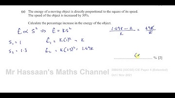 0580/42/O/N/21 (IGCSE) Paper 42 CAIE  Q6e Algebra, Variation