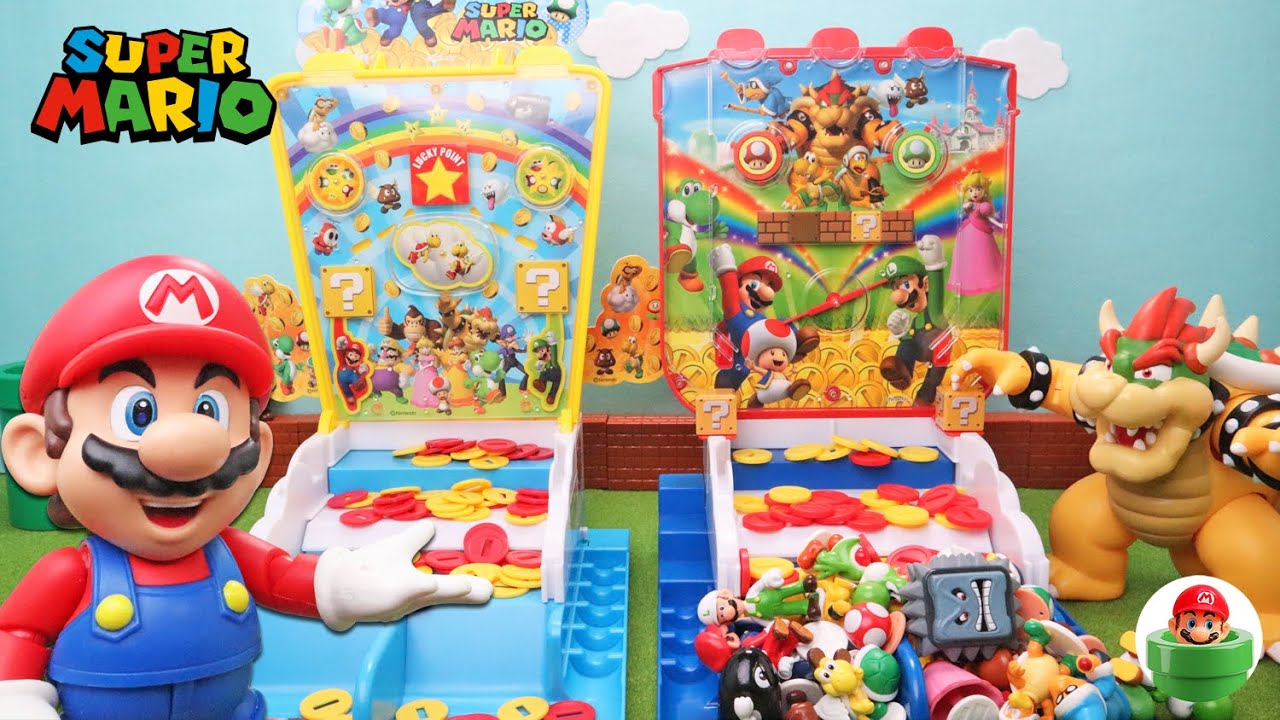 マリオのおもちゃ 大当たり ラッキーコインゲーム と ガンガンget ラッキーコインシューター Super Mario Game Youtube
