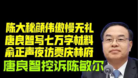 【驸马独家】：陈敏尔大秘颜伟赴北京被中纪委秘捕！前重庆市长唐良智写七万字材料控诉陈敏尔，颜伟替陈敏尔受贿证据确凿。「台北时间2022.1.9 20:10」第9集2022年 - 天天要闻