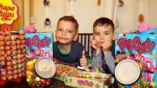 Trying  to Play PIG OUT !  Challenge winner get Bubble Gum Gumballs and  Chupa Chups  lollipops
