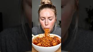 ASMR eating spicy chilli sauce noodles and hot 🥵 meat  #yosho #mukbang #eating #food #trending #asmr