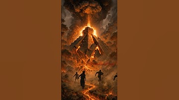 Maya pyramid destroyed by volcanic eruption La pirámide maya destruida por erupción volcánica