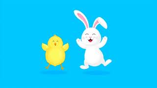 White rabbit 🐰 jumping and dancing with little chick 🐥 || Rabbit 🐰 & chick 🐥 || Canva Pro Free screenshot 1