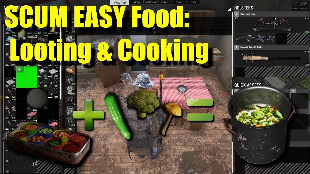 SCUM 0.6 EASY Vitamins Pt2 Looting & Cooking YouTube