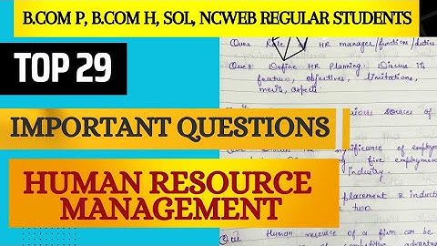 Top 29 HRM Important questions | Human Resource Management #importantquestionseries #srccprofessor