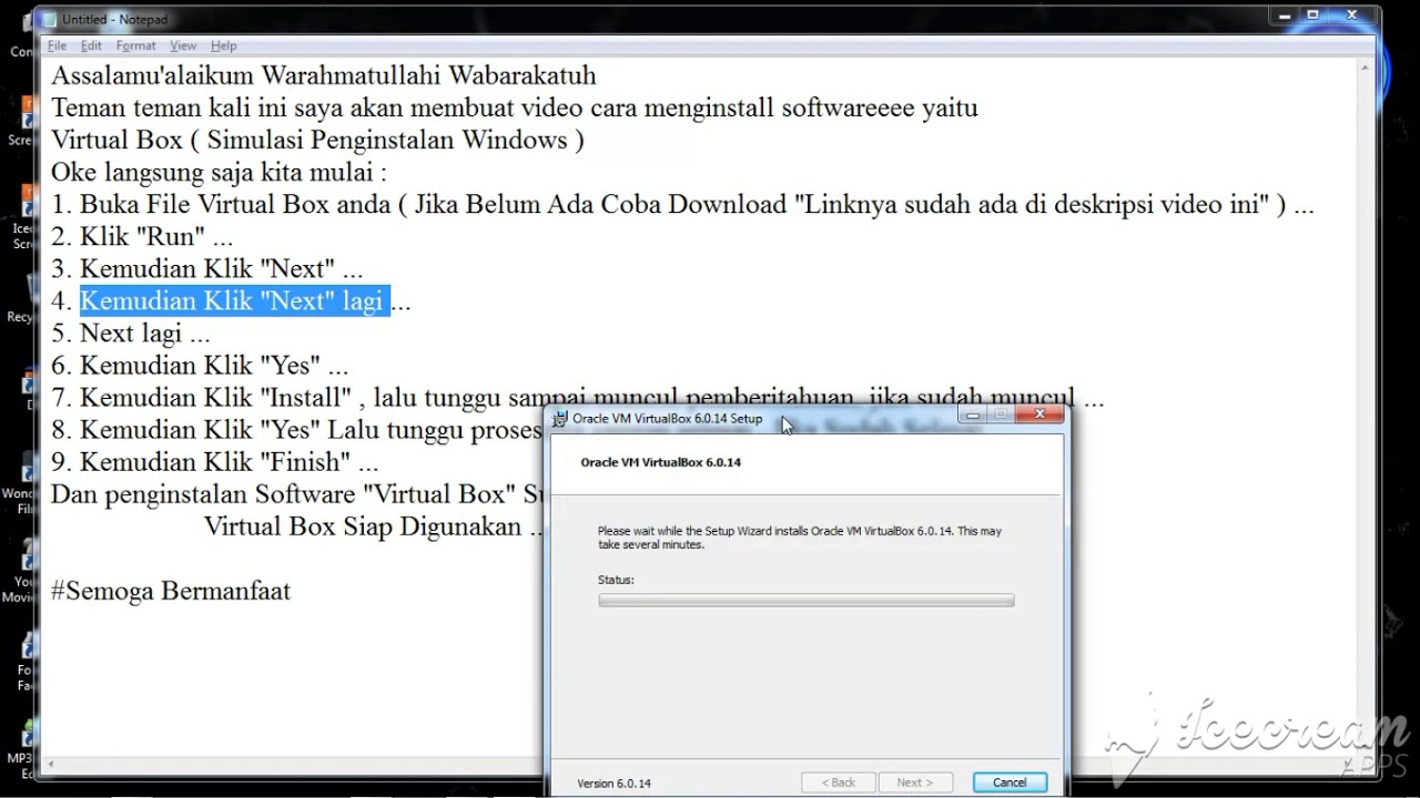 Cara Menginstall Software Virtual Box Di Windows 7 - YouTube