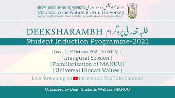 Deeksharambh | Student Induction Programme 2021 | Inaugural Session | Day-1 | MANUU