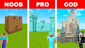 Minecraft - NOOB vs PRO vs HACKER: SAFEST CASTLE BASE CHALLENGE in Minecraft / Animation