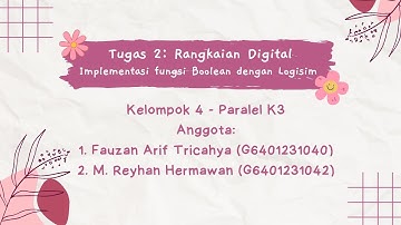 Tugas 2: Implementasi fungsi Boolean dengan Logisim Rangkaian Digital Kelompok 4 -K3 #radig #kom120e