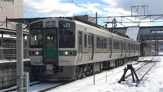 【4K】JR奥羽本線　普通列車719系電車　福島駅発車