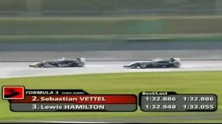 Lewis hamilton & sebastian vettel go toe to in this formula three race
on the german chasing down f3, euros...