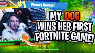 Winning A Game Of FORTNITE With My DOG?! (Fortnite Dog World RECORD?!)