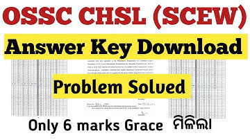 Ossc Chsl Scew Answer Key Problem Solved//Ossc Scew Answer Key//Ossc Chsl Answer key//Cutoff