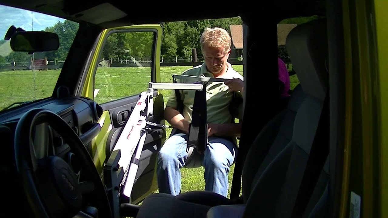 Multi-Lift and Speedy-Bar Disability Patient Transfer Lift Jeep Wrangler  inside view - YouTube