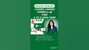 TRICK NO : 62 Find ASCII CODE in Excel #shortsviral #shorts #youtubeshorts #viral #excel #youtube