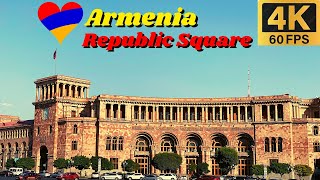 Yerevan Republic Square, Armenia Walking Tour  September 2022 [ Armenia 4K ]