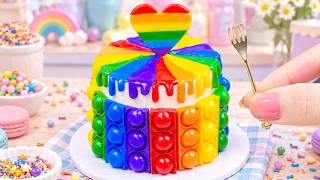 איך להכין עוגת רAINBOW מתכון עם שוקולד לב רAINBOW וקצפת צבעונית