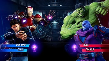 Iron Man & Chris vs Hulk & Thanos (Very Hard) - Marvel vs Capcom | 4K UHD Gameplay