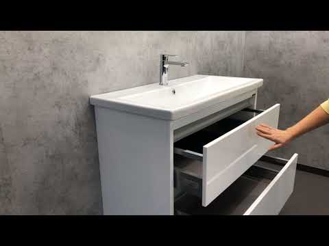 Тумба с раковиной Comforty Дублин 90 4142207 подвесная Белый глянец