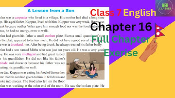 Class 7 English Chapter 16 Exercise | A Lesson from a Son unit 16  Exercise