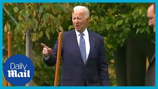 Joe Biden gets lost in White House garden during ceremony