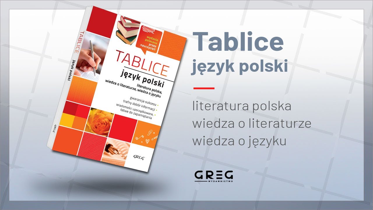 Tablice: język polski (literatura polska + wiedza o literaturze