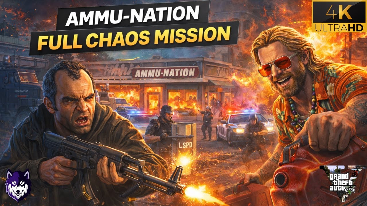 #16 GTA V AMMU-NATION TURNED INTO A WAR ZONE | ULTRA 4K GRAPHICS | 