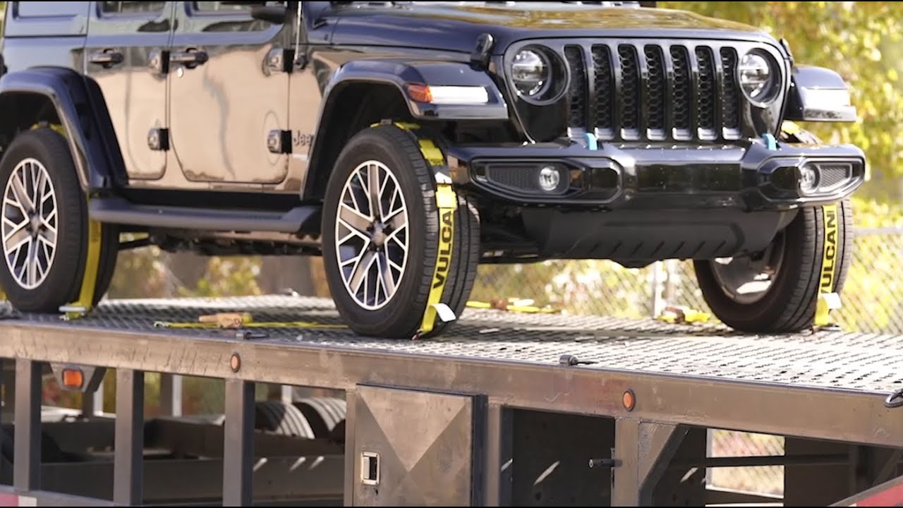 VULCAN Autohauler Car Tie Down with J Hooks - Sliding Idler 3-Cleat - 120 Inch - 4 Pack