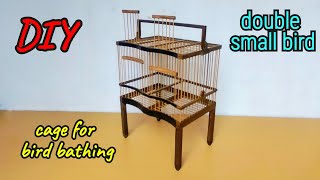 Double cage for bathing small birds