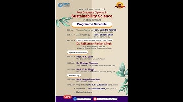 International Launch of Post Graduate Diploma in Sustainability Science (PGDSS) Online