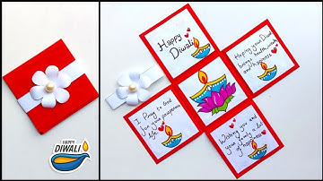 Easy and Beautiful diwali card making 2025 / How to make diwali greeting card / Easy Diwali card
