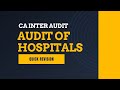 Quick Revision of Audit of Hospitals "CA Inter" #cainter #audit #exam