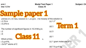 11  chemistry sample paper 1 | term 1 | #chemistry #pseb #psebboardexam #term1