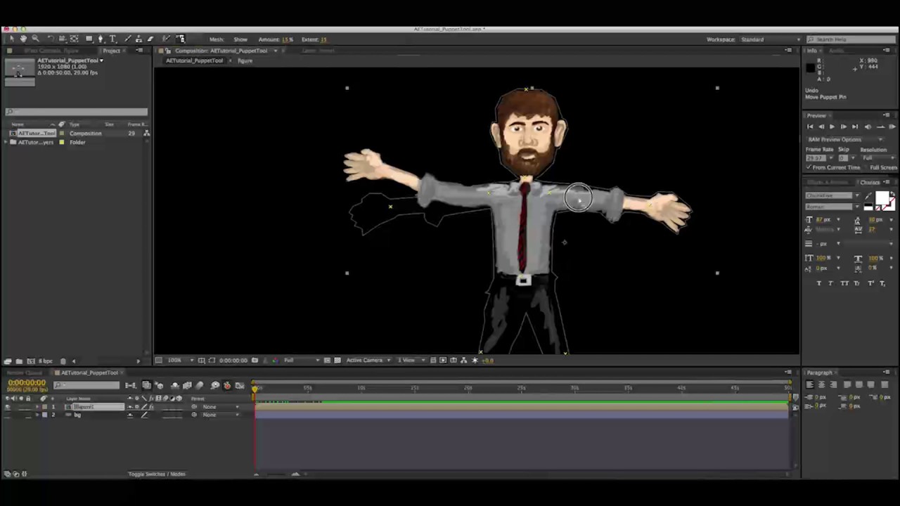 After Effects Tutorial Puppet Pin Tool - YouTube