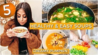 Sharing 5 healthy and easy soup recipe ideas for this fall 2019
season..warm up with some chili, minestrone, creamy pumpkin soup,
white chicken chili...