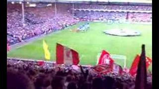 The Kop: Liverpool v Chelsea CL Semi just before kick off
