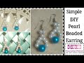 Simple diy pearl beaded earring ideas  how to make